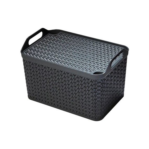 Strata Medium Urban Store Basket with Lid - 14L (XW123-CHA-ST)