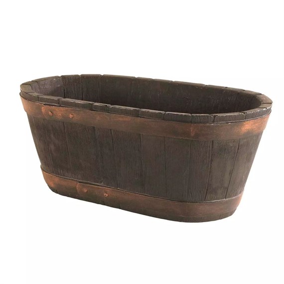 Strata Oakwood Barrel Trough 60cm (GN647-BLK-ST)