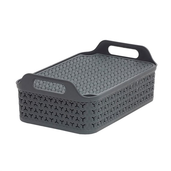 Strata Shallow Basket with Lid - 12L (XW132-CHA-ST)