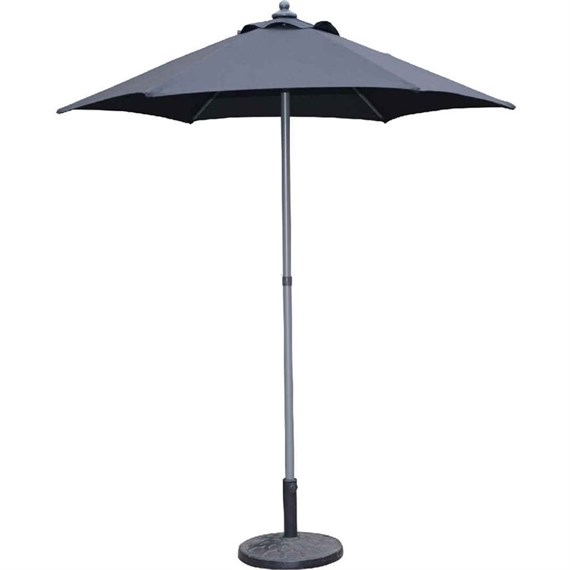 Sturdi Plus 2m Aluminium Push-Up Round Parasol - Grey