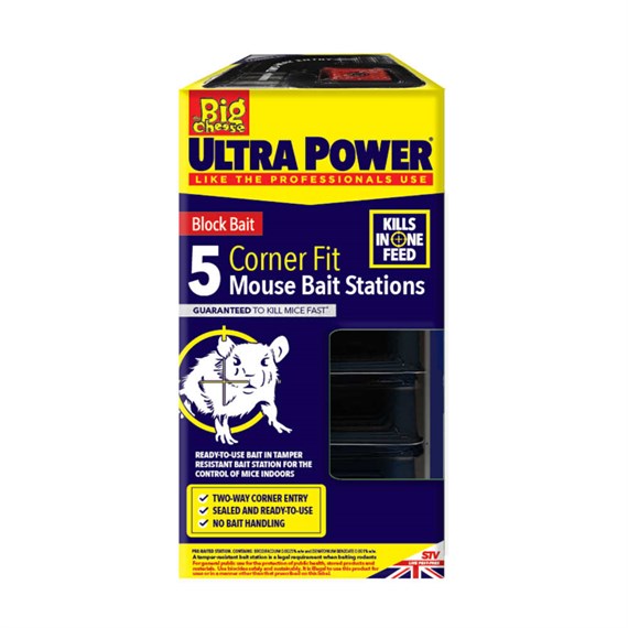 STV The Big Cheese Ultra Power Corner Fit Mouse Bait Stations - 5 Pack (STV570)