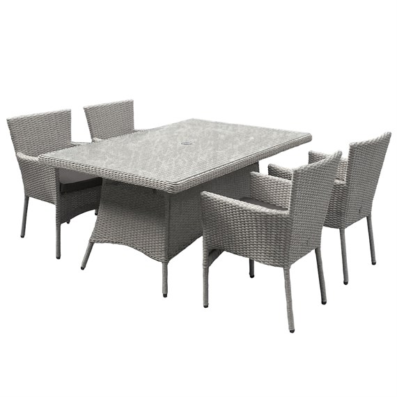 Sunnii Capri Grey 4 Seat Rectangular Outdoor Garden Furniture Set