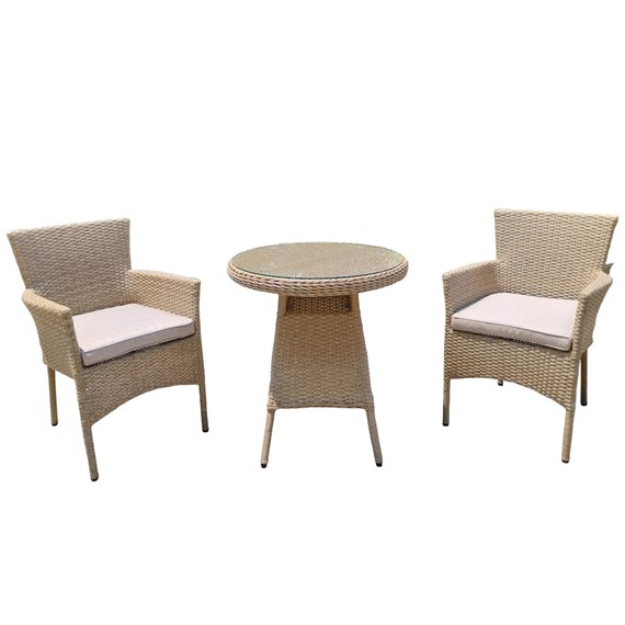 Sunnii Capri Natural Bistro Outdoor Garden Furniture Set