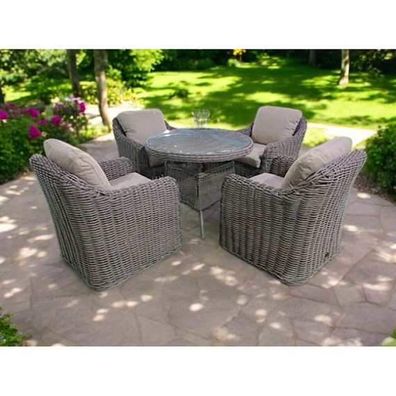 Sunnii Carmel 4 Seat Round Outdoor Garden Furniture Set