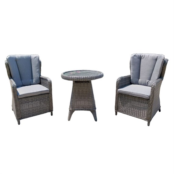 Sunnii Lifestyle Elba Grey Outdoor Garden Furniture Bistro Set (680 G)