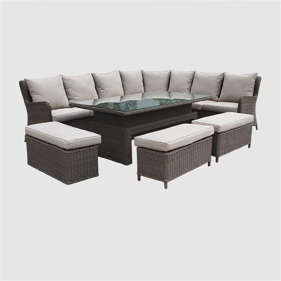 Sunnii Lifestyle Santorini Beige Extra Large Corner Outdoor Garden