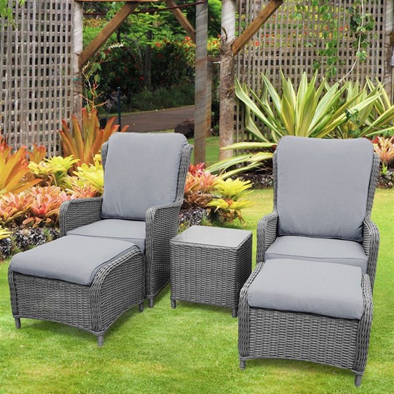 Sunnii Lifestyle Santorini Grey Companion Outdoor Garden Furniture Set