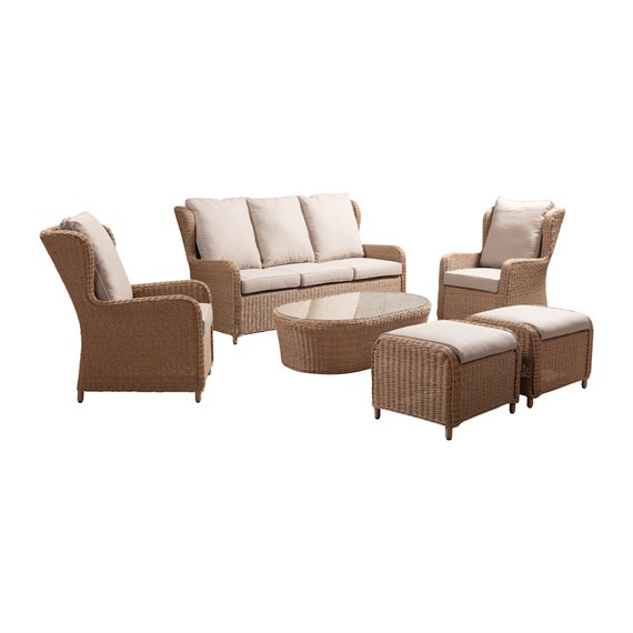 Sunnii Sardinia Beige 3 Seat Lounge CoffeeOutdoor Garden Furniture  Set