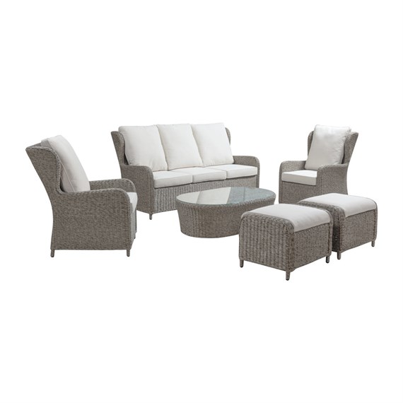 Sunnii Sardinia Grey 3 Seat Lounge CoffeeOutdoor Garden Furniture  Set