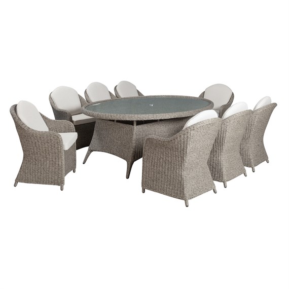 Sunnii Sardinia Grey 8 Seat Elliptical Outdoor Garden Furniture Set