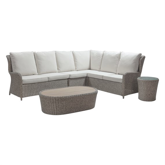 Sunnii Sardinia Grey L-Shape Corner with Coffee Table Outdoor Garden Furniture Set