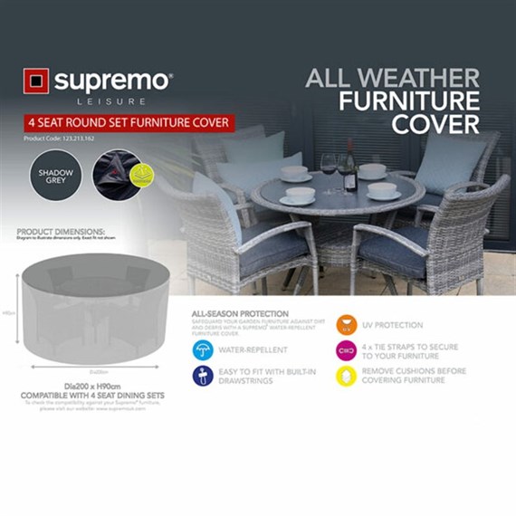 Supremo 4 Seat Round Garden Furniture Cover (123.213.162)