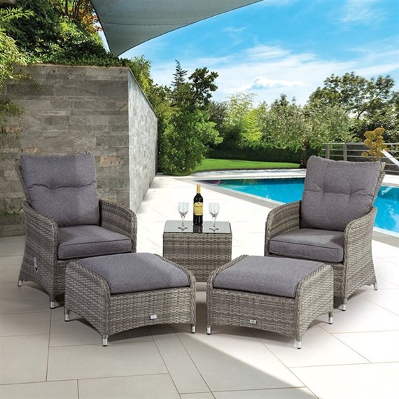 Supremo Barcelona Dual Recliner Outdoor Garden Furniture Set (840248)