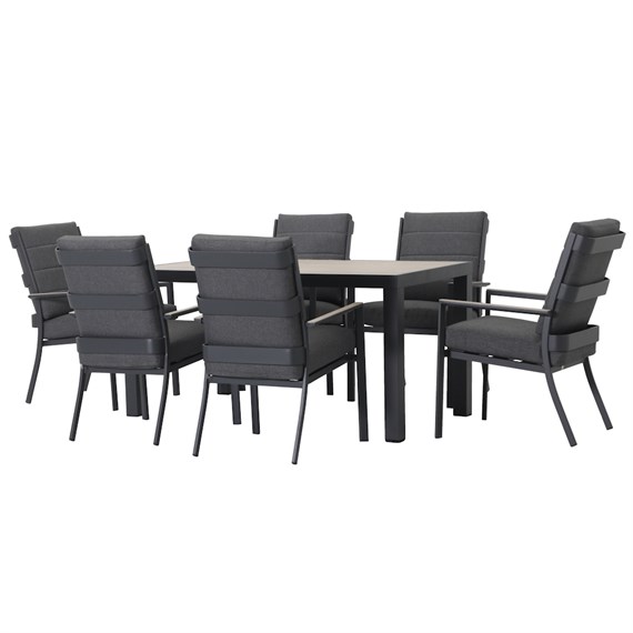 Supremo Mannington 6 Seat Rectangular Outdoor Garden Furniture Dining Set