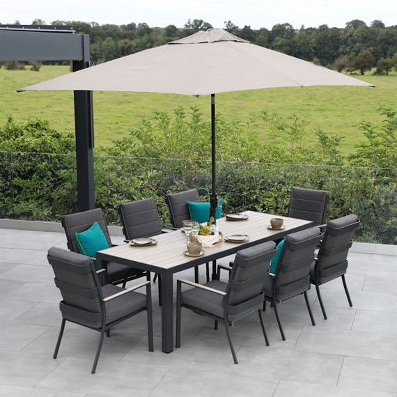 Supremo Mannington 8 Seat Rectangular Outdoor Garden Furniture Dining Set