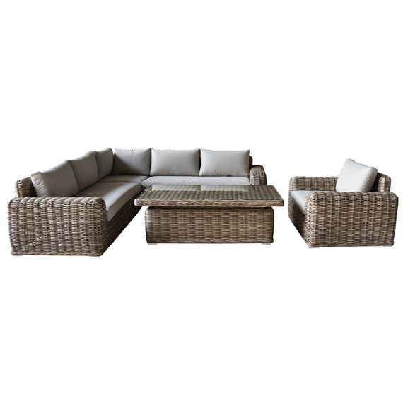 Supremo Marlow Corner Modular Outdoor Garden Furniture Set with Chair