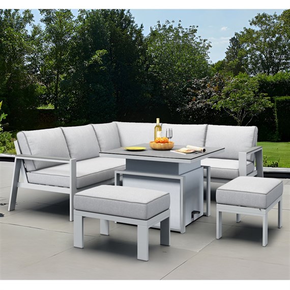 Supremo Melbury Mini Modular Square Outdoor Garden Furniture Set with Adjustable Table - Salted Grey (X28.783.16.11.08)