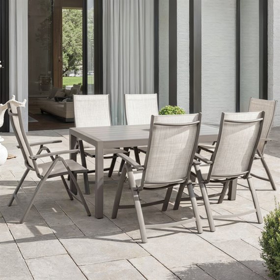 Supremo Milan 6 Seat Reclining Rectangular Outdoor Garden Furniture Set