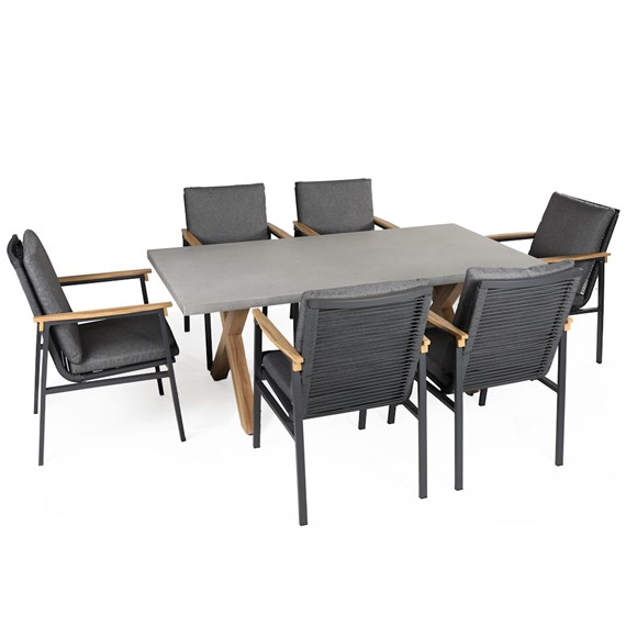 Supremo Polperro 6 Seat Rectangular Dining Outdoor Garden Furniture Set