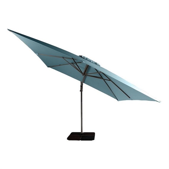 Supremo Provence Deluxe 3x3m Square Outdoor Garden Parasol in Duck Egg Blue