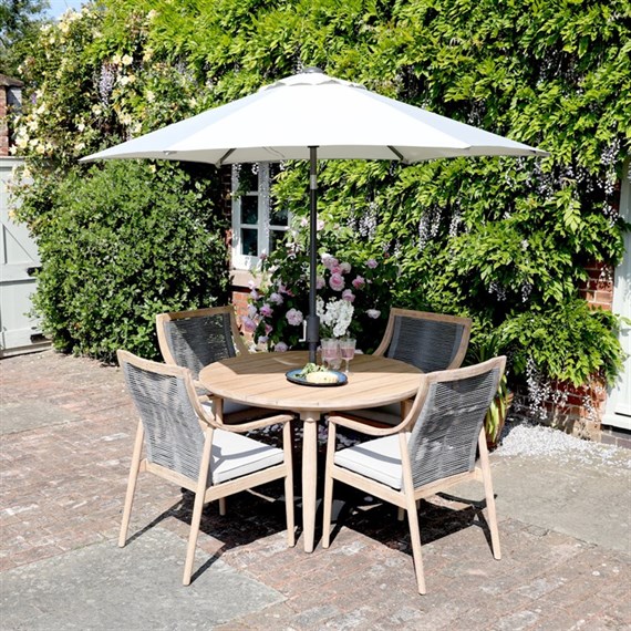 Supremo Risha 4 Seat Round Outdoor Garden Furniture Dining Set (X34.334.10.08.13)