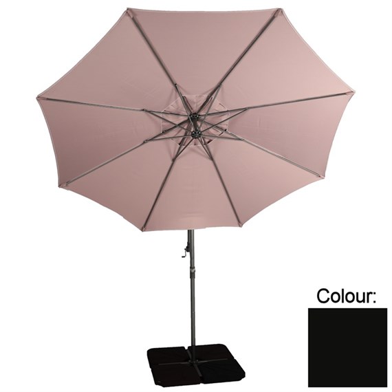 Supremo Riviera 3.0m Free Arm Parasol in Carbon Black (RFA3BL)