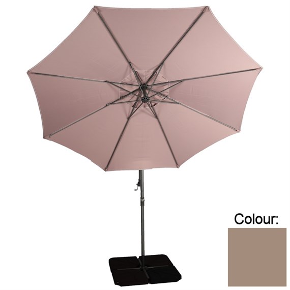 Supremo Riviera 3.0m Free Arm Parasol in Taupe (RFA3T)