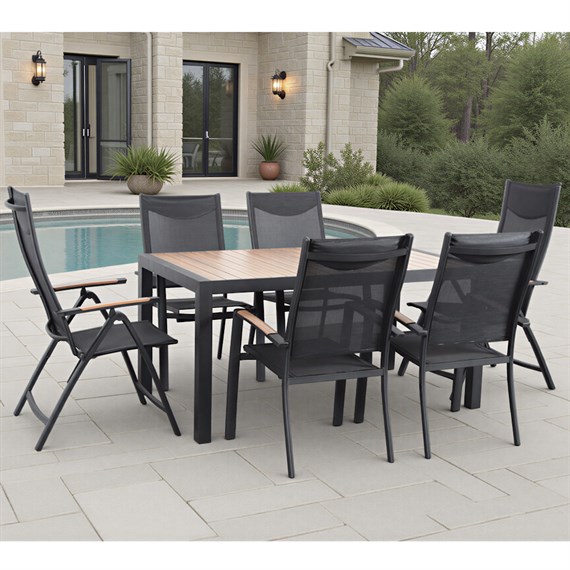 Supremo Roma 6 Seat Rectangular Mixed Outdoor Garden Furniture Set