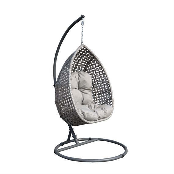 Supremo Single Hanging Outdoor Garden Furniture Egg Chair - Storm/Ash (Grey) (C50.026.11.15.0)