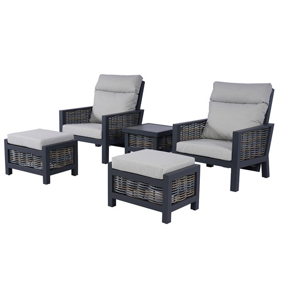 Supremo Sunning Dual Recliner Outdoor Garden Furniture Set