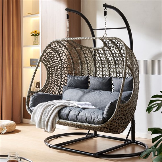 Supremo Triple Hanging Outdoor Garden Furniture Egg Chair - Storm/Ash (Grey) (C50.045.11.15.0)