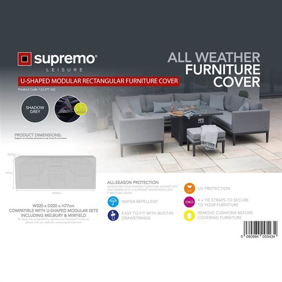 Supremo U Shaped Modular Rectangular Garden Furniture Cover (123.377.162)