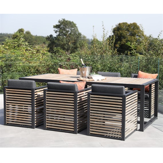 Supremo Vermont 6 Seat Rectangular Outdoor Garden Furniture Dining Set (X84.397.04.36.20)