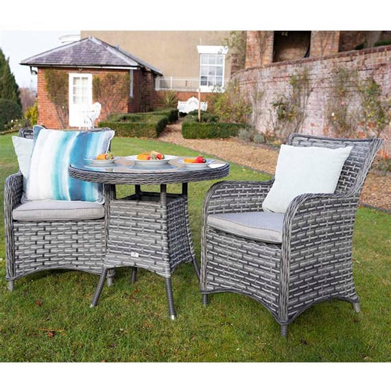 Supremo Winchester Storm Grey Outdoor Garden Furniture Bistro Set
