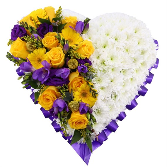 With Sympathy Flowers - Textured Based Heart