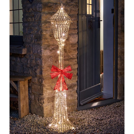 Three Kings 150cm Gold Glitter Twist Light Up Christmas Lamp Post Decoration (2506022)