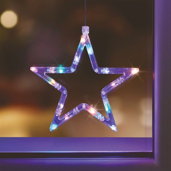 Three Kings 18cm WindoDecor Star Multi-Coloured Light Up Christmas Decoration (2532142)