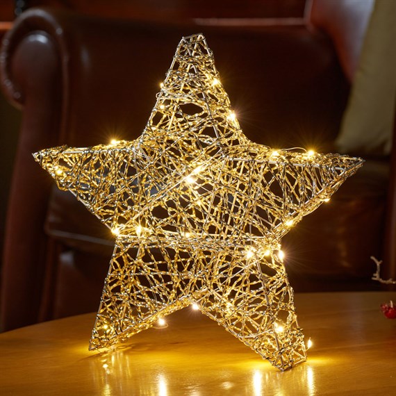 Three Kings 20cm Gold Weave Wonder Starlet Light Up Christmas Decoration (2532119)
