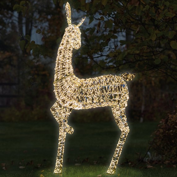 Three Kings 230cm Gold Twist Light Up Christmas Stag Decoration (2506080)
