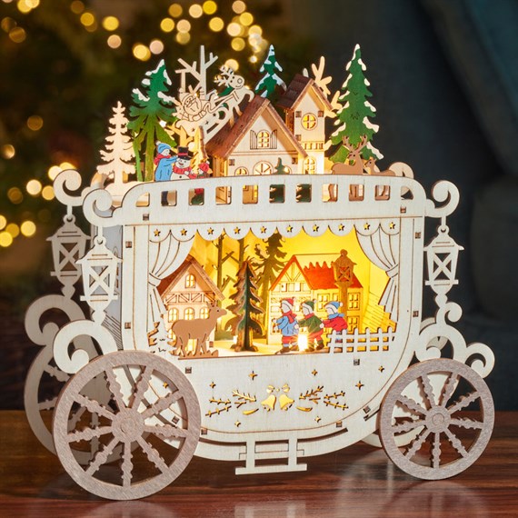 Three Kings 25cm Christmas Carriage Light Up Christmas Decoration (2590068)