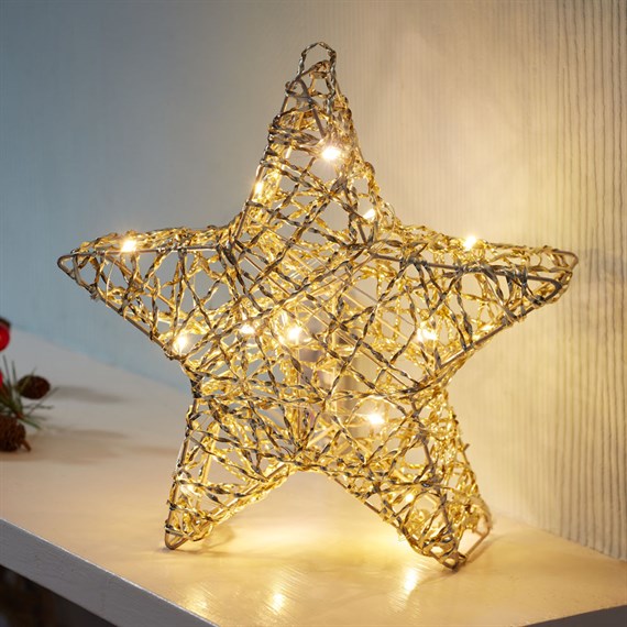 Three Kings 30cm Gold Weave Wonder Starlet Light Up Christmas Decoration (2532120)