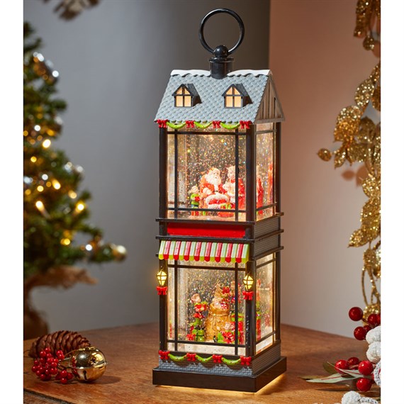 Three Kings 30cm Santa's Home Light Up Water Christmas Lantern (2537120)