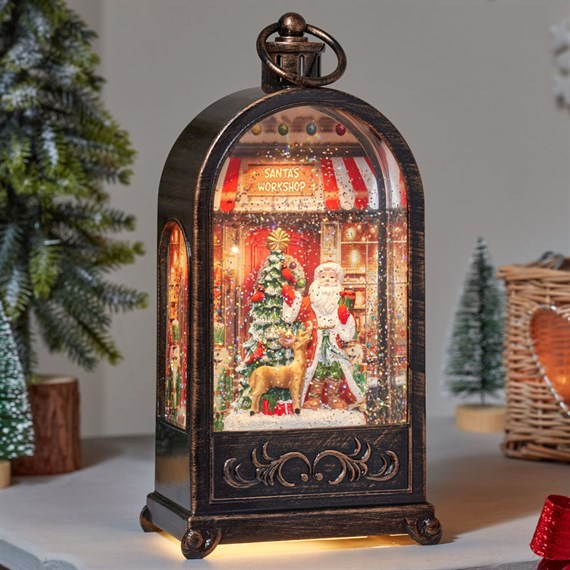 Three Kings 30cm Santa's Workshop Light Up Water Christmas Lantern (2537118)