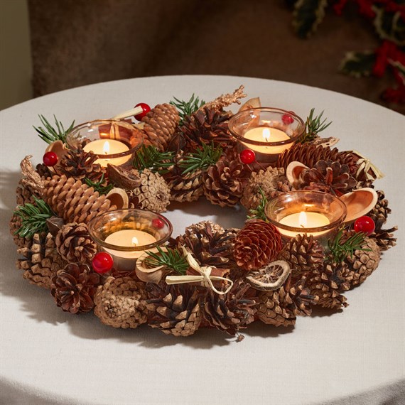 Three Kings 30cm Winter Spice Christmas Ring Quartet Candle Holder (2541815)