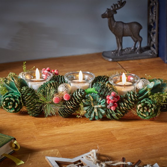 Three Kings 36cm Bauble Pine Christmas Trio Candle Holder (2541834)