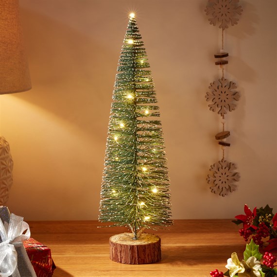 Three Kings 40cm InLit Frosted Fir Tree Light Up Christmas Decoration (2535163)