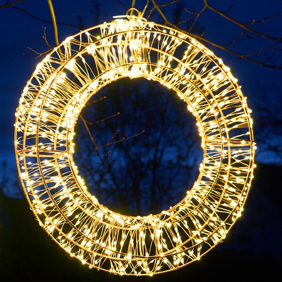 Three Kings 40cm Light Up Christmas Galaxy Wreath in Warm White (2506060)