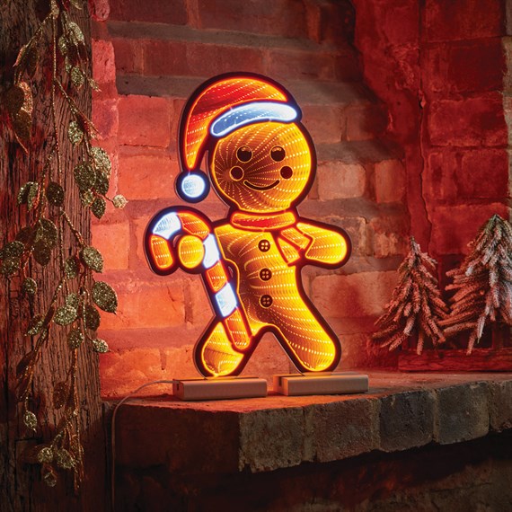 Three Kings 40cm Mr Gingerbread Standing Infinity Christmas Light (2508007)