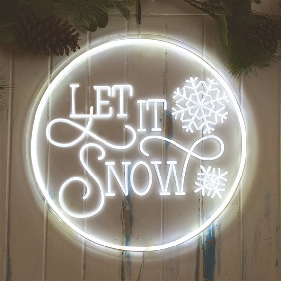 Three Kings 40cm NeonEsque Let It Snow Light Up Christmas Sign (2506074)
