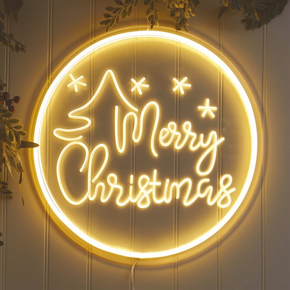 Three Kings 40cm NeonEsque Merry Christmas Light Up Christmas Sign (2506071)